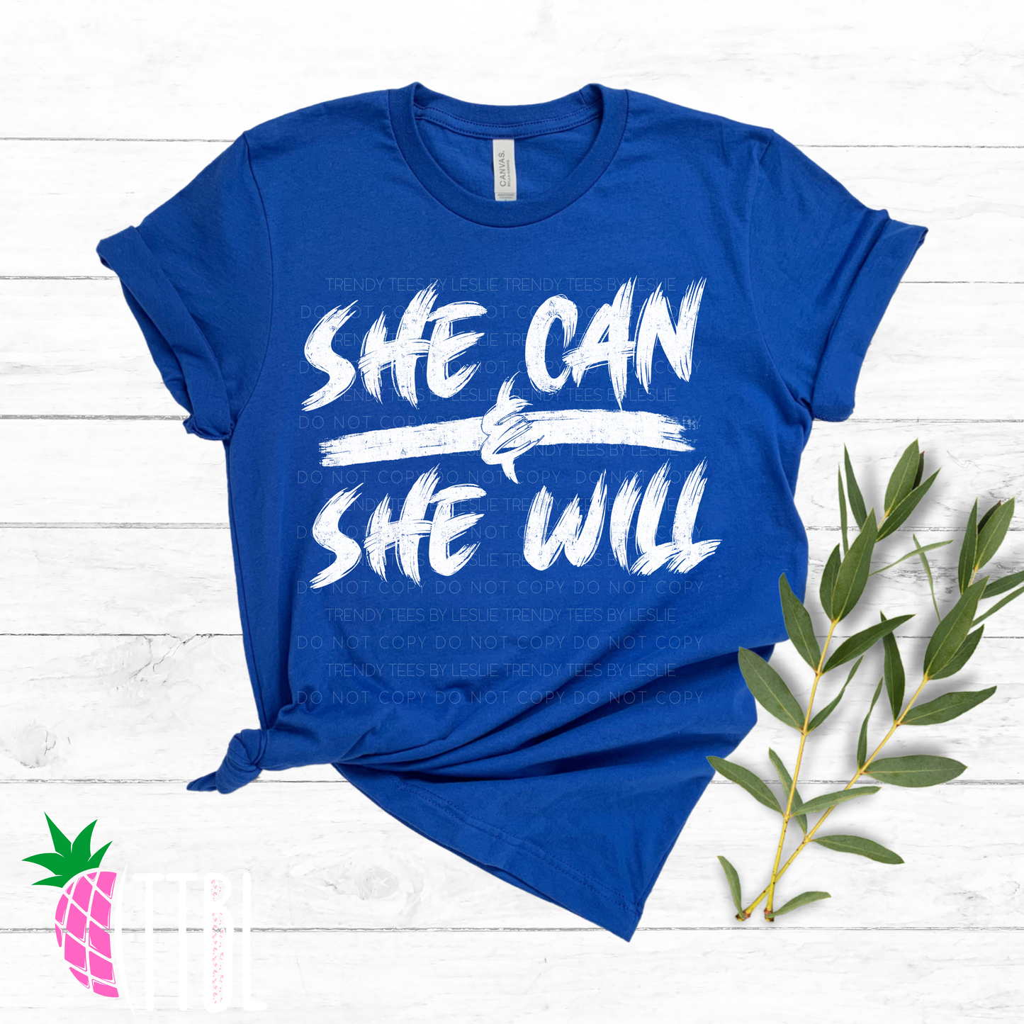 She Can & She Will DTF Transfer (white)