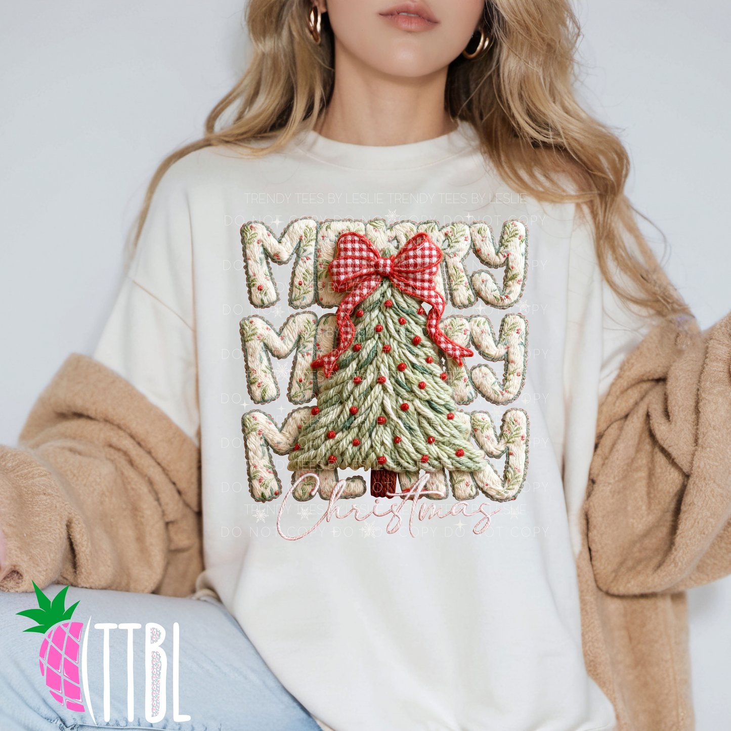 Merry Christmas Chunky Knit Lettering