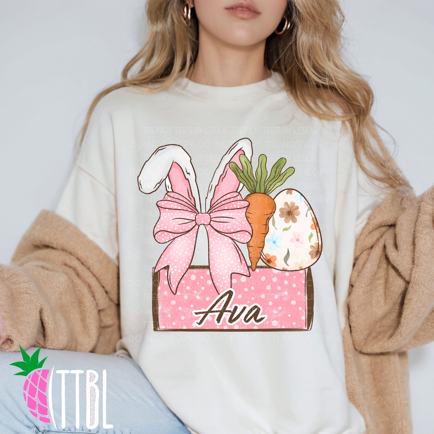 Custom Bunny Carrot Name DTF Transfer