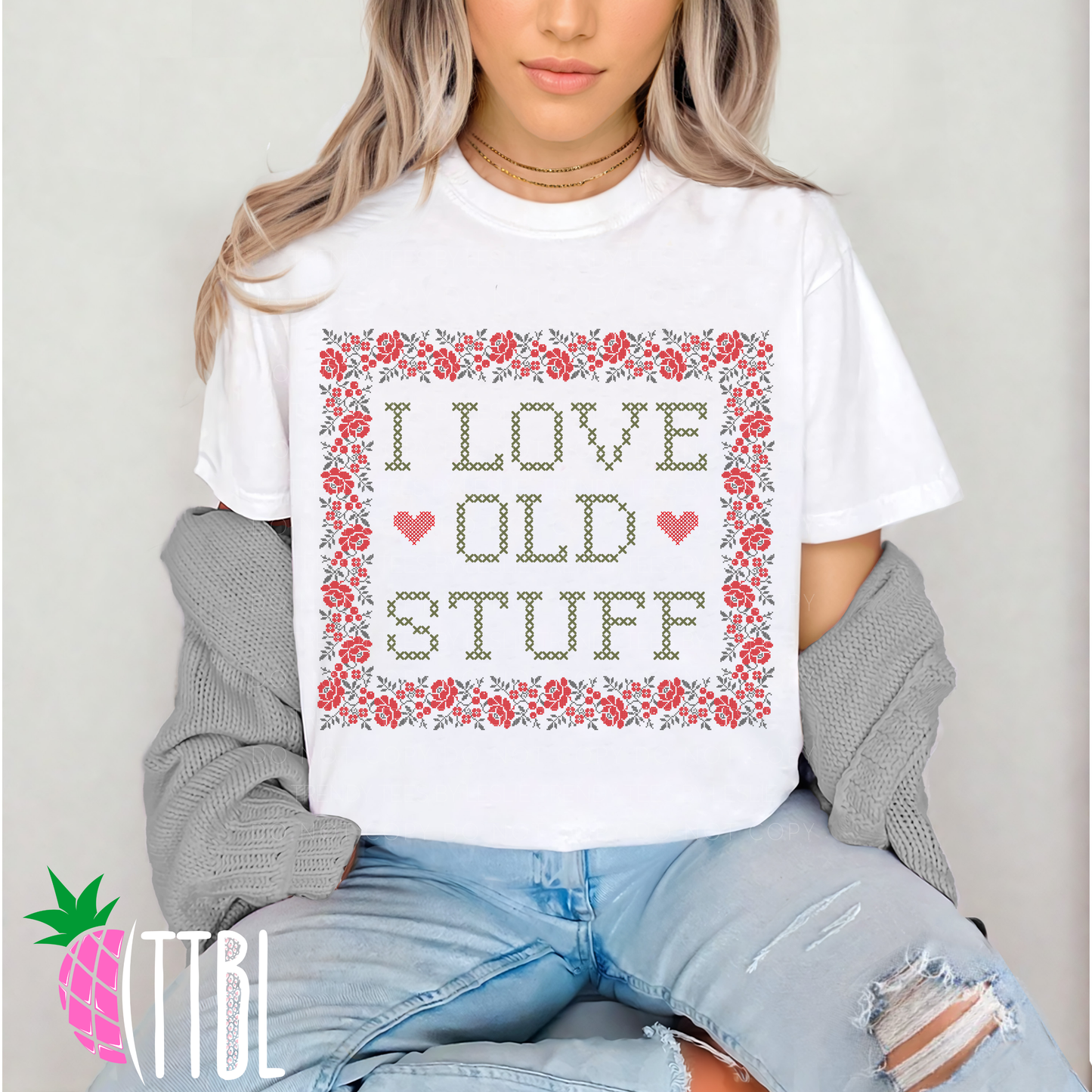 I Love Old Stuff DTF Transfer