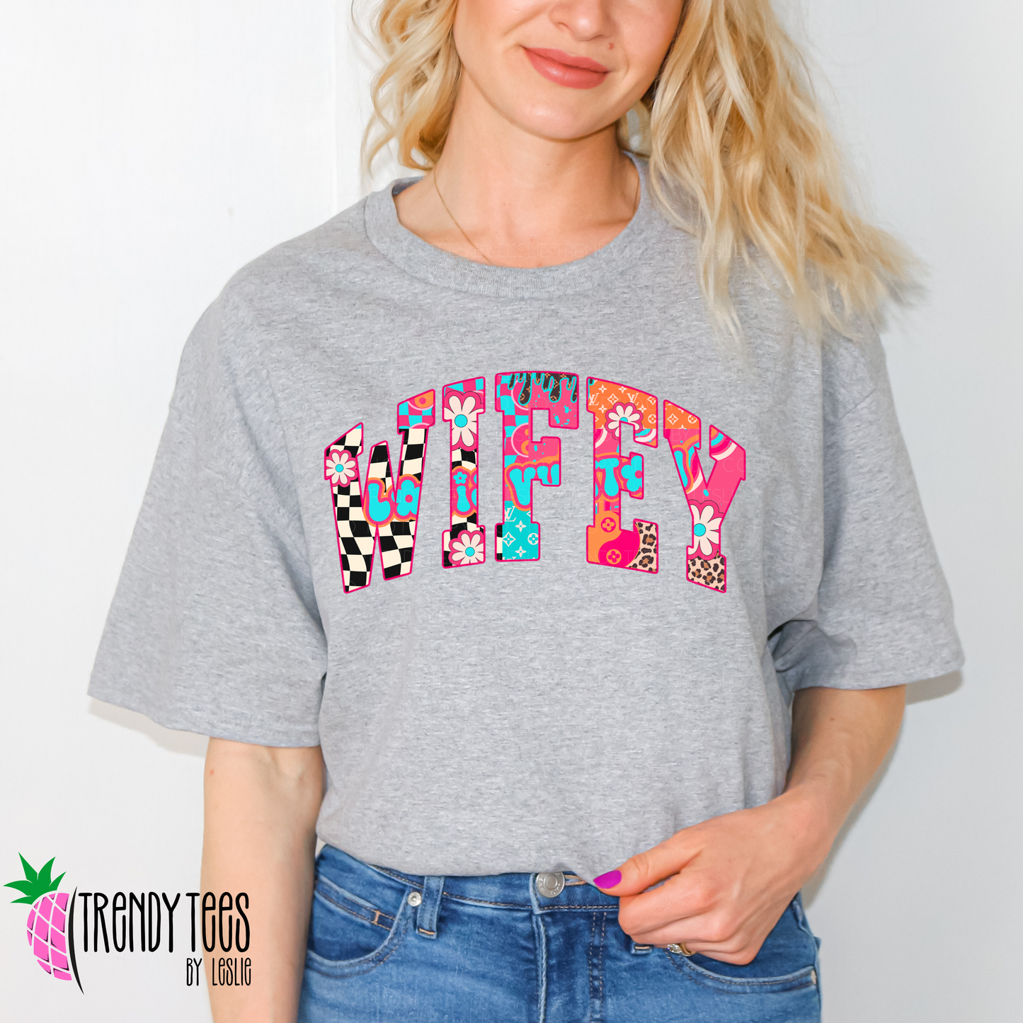Wifey Retro Pattern DTF Transfer