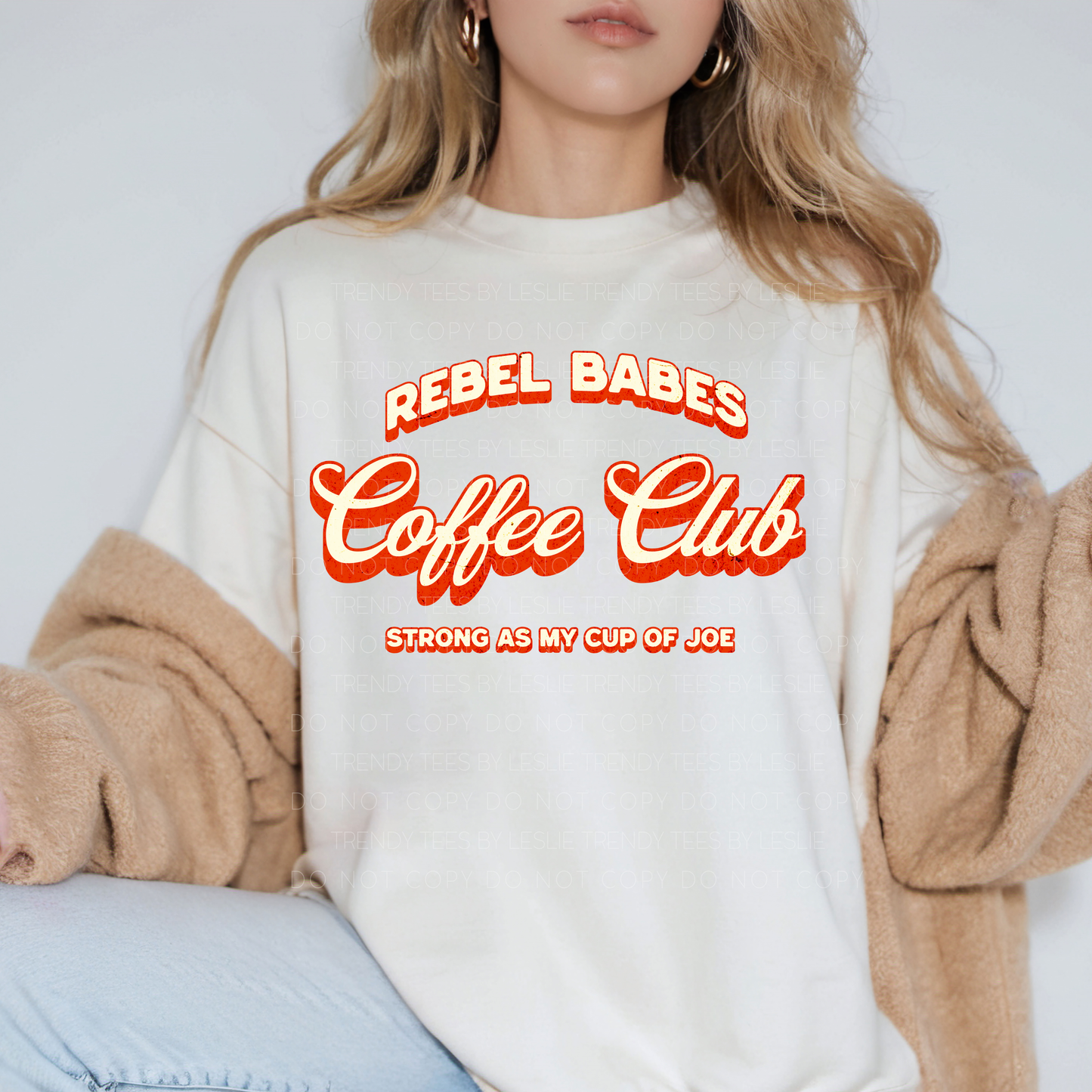 Rebel Babes Coffee Club DTF Transfer (white)