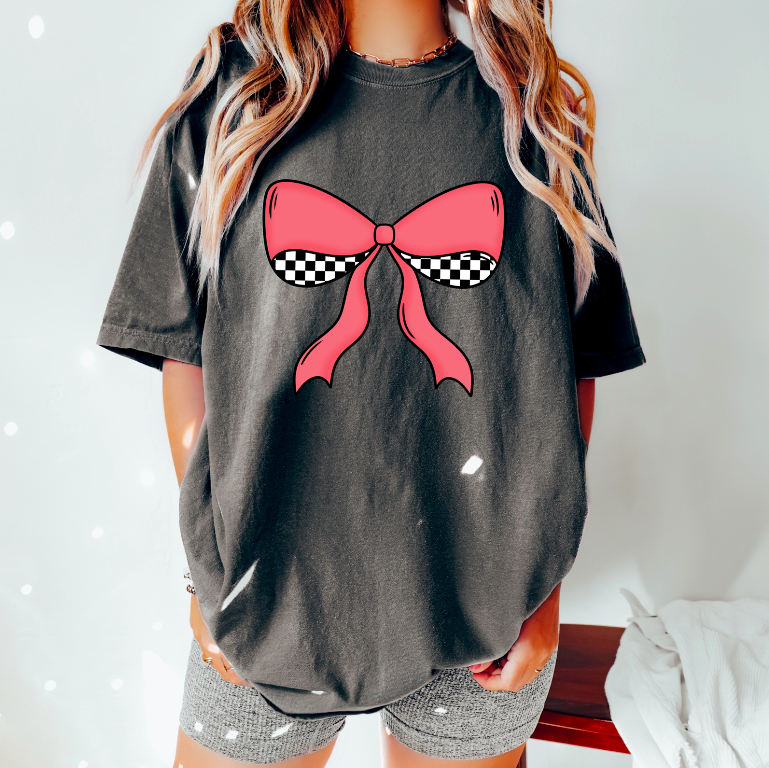 Red Checkered Bow