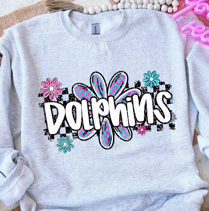 Dolphins (checker flower mascots)