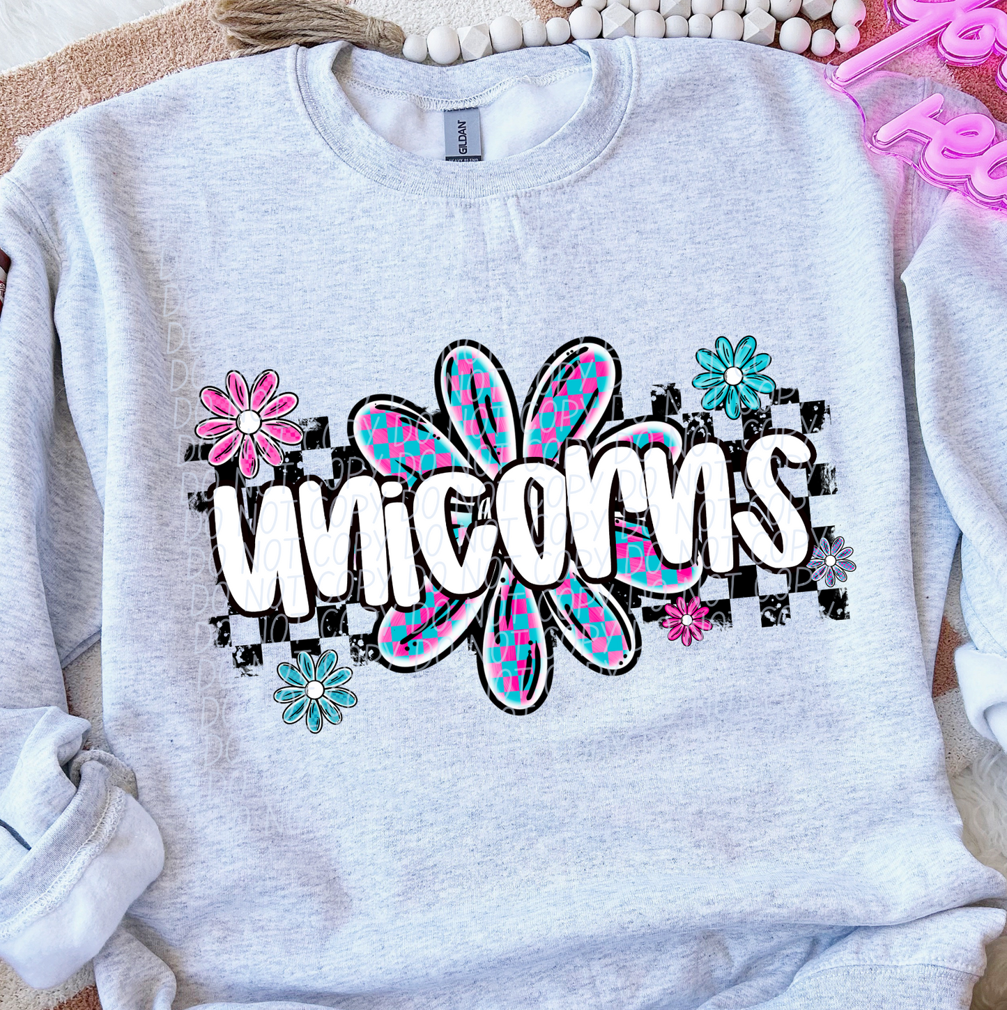 Unicorns (checker flower mascots)