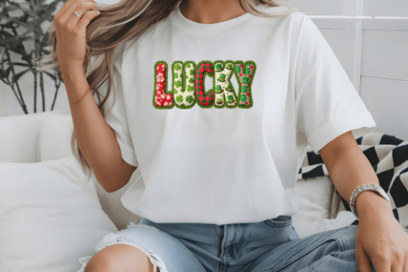 Lucky Patchwork DTF Transfer – St. Patrick’s Day
