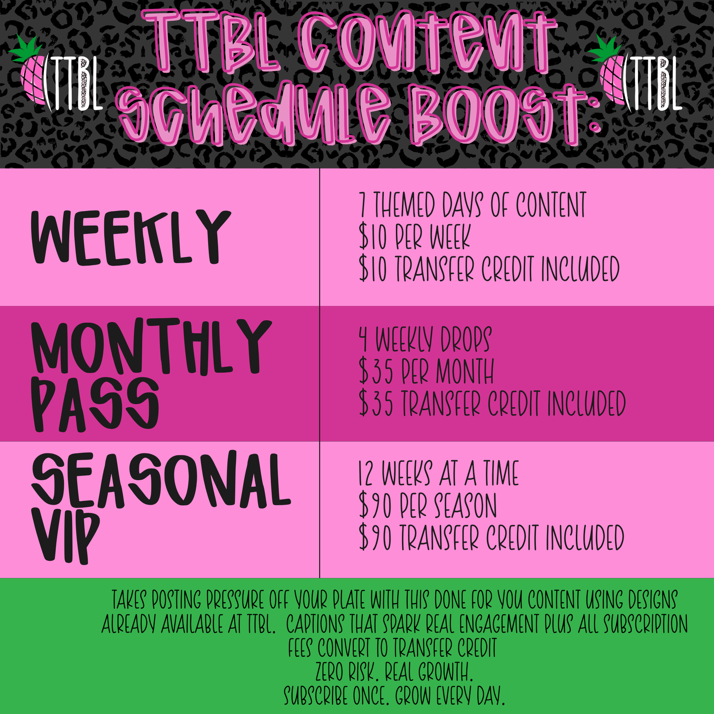TTBL Content Schedule Boost