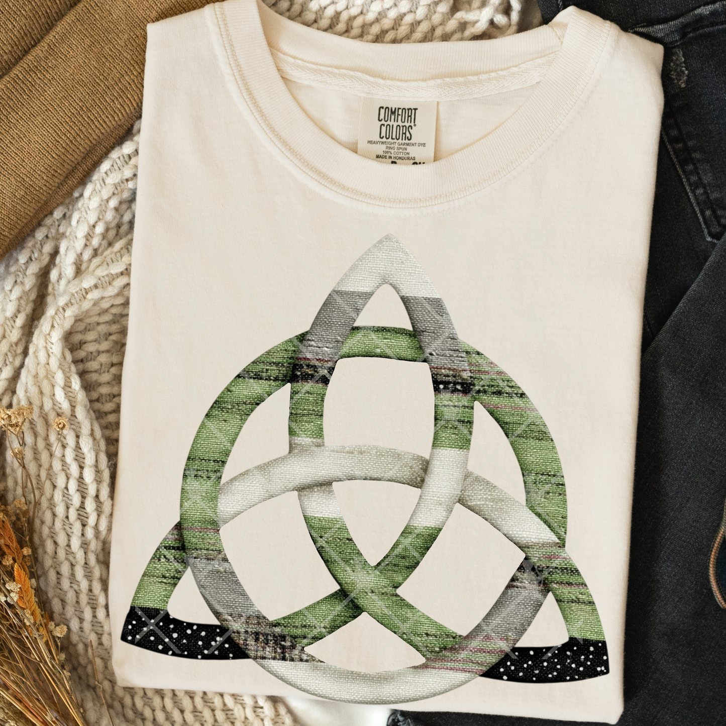 Celtic Knot Fabric Shamrock DTF Transfer