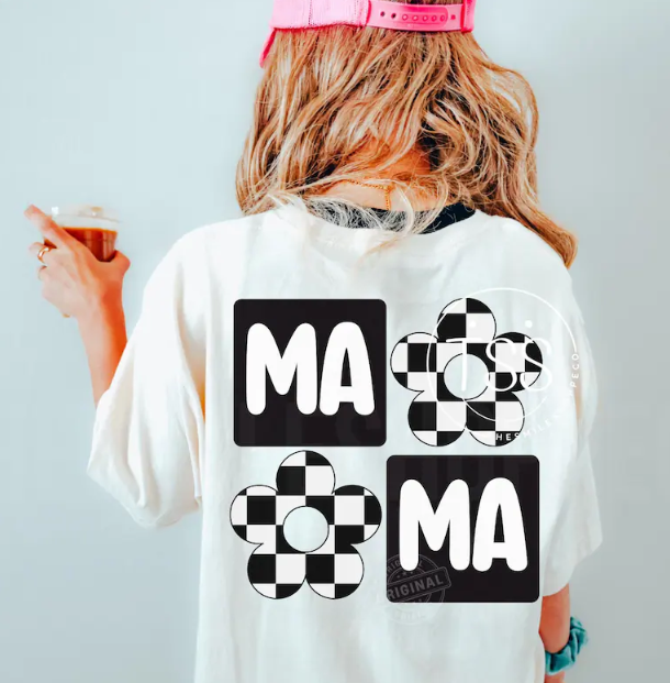 Mama (black checkered flowers)