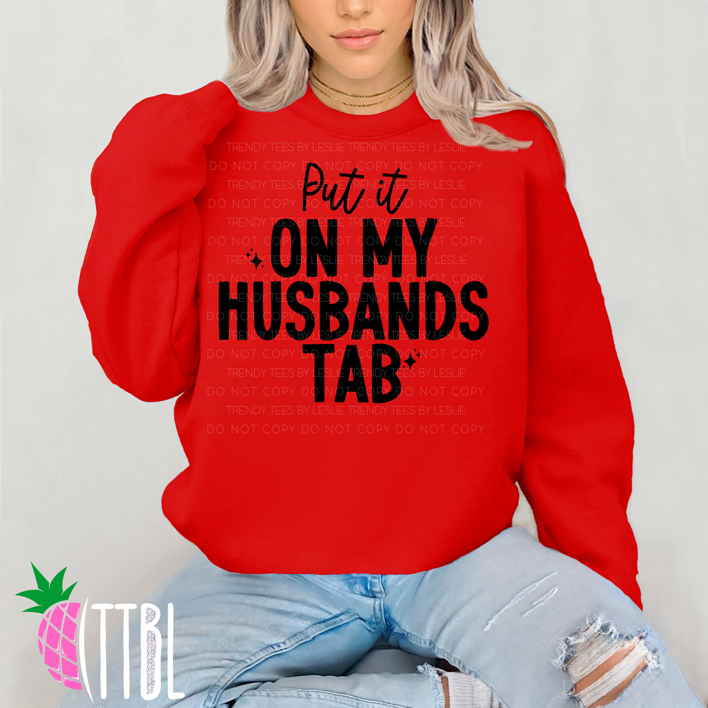 Put it on my husbands tab