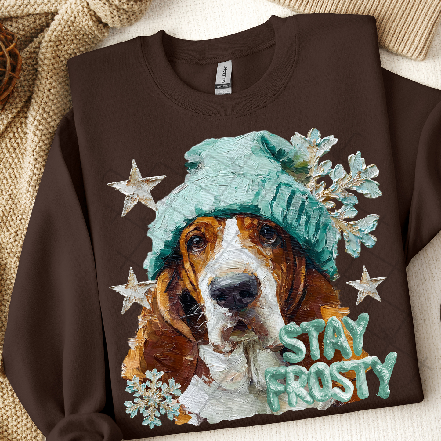 Stay Frosty Basset Hound DTF Transfer