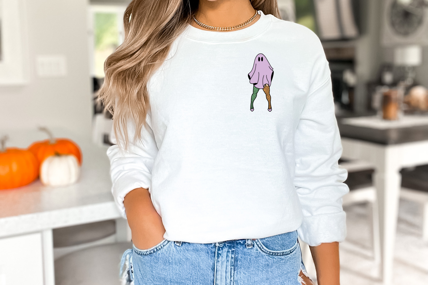 Pink ghost orange green fishnets