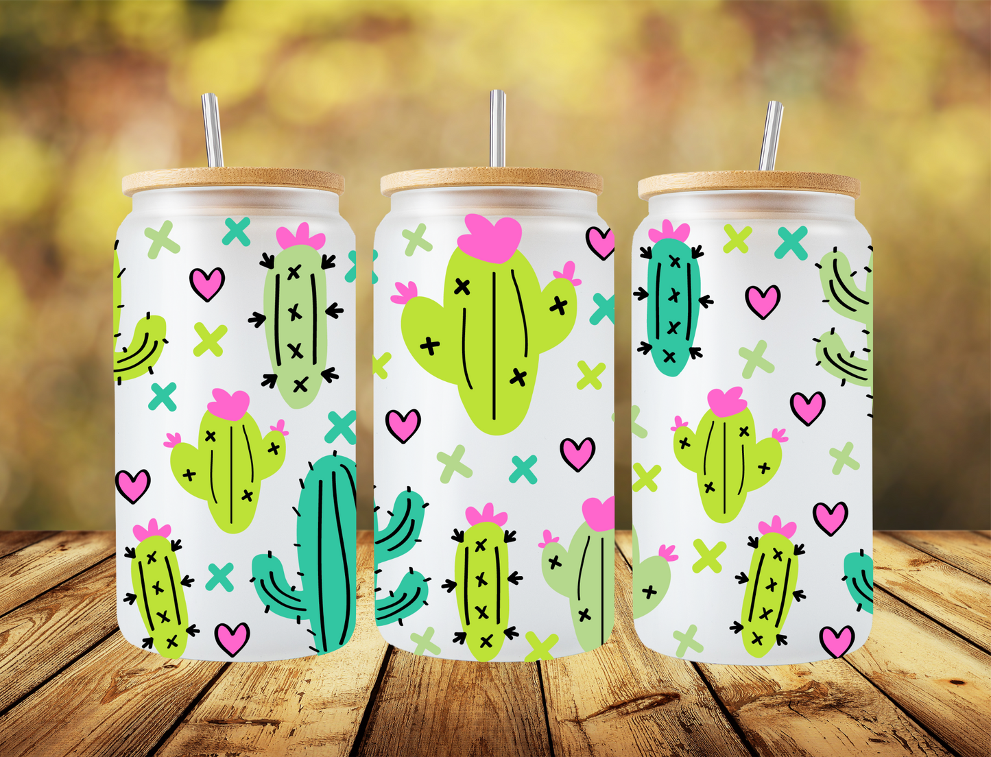 Cacti and hearts - UV Libby Wrap