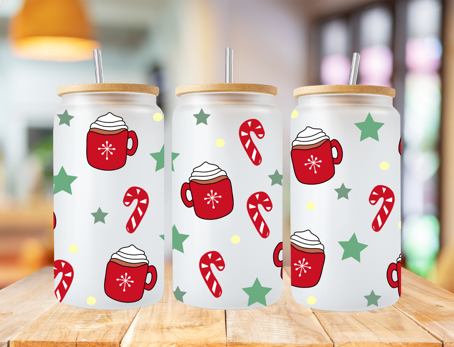 Christmas coffee and candy canes - UV Libby Wrap