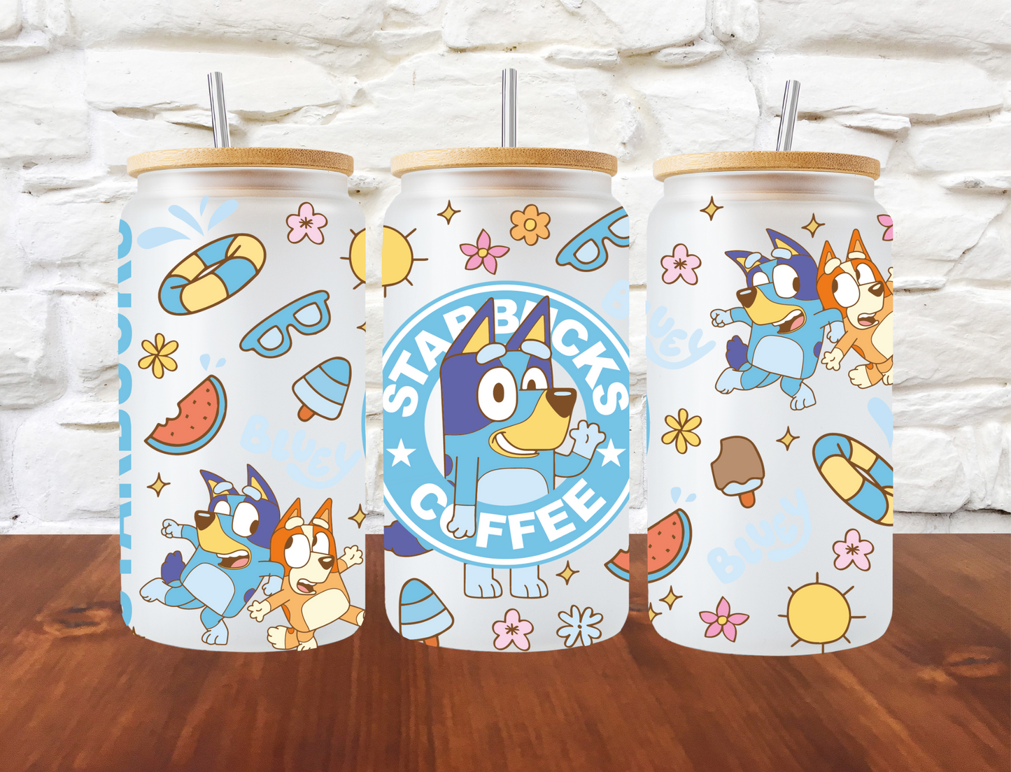 Starbucks coffee, Bluey - UV Libby Wrap