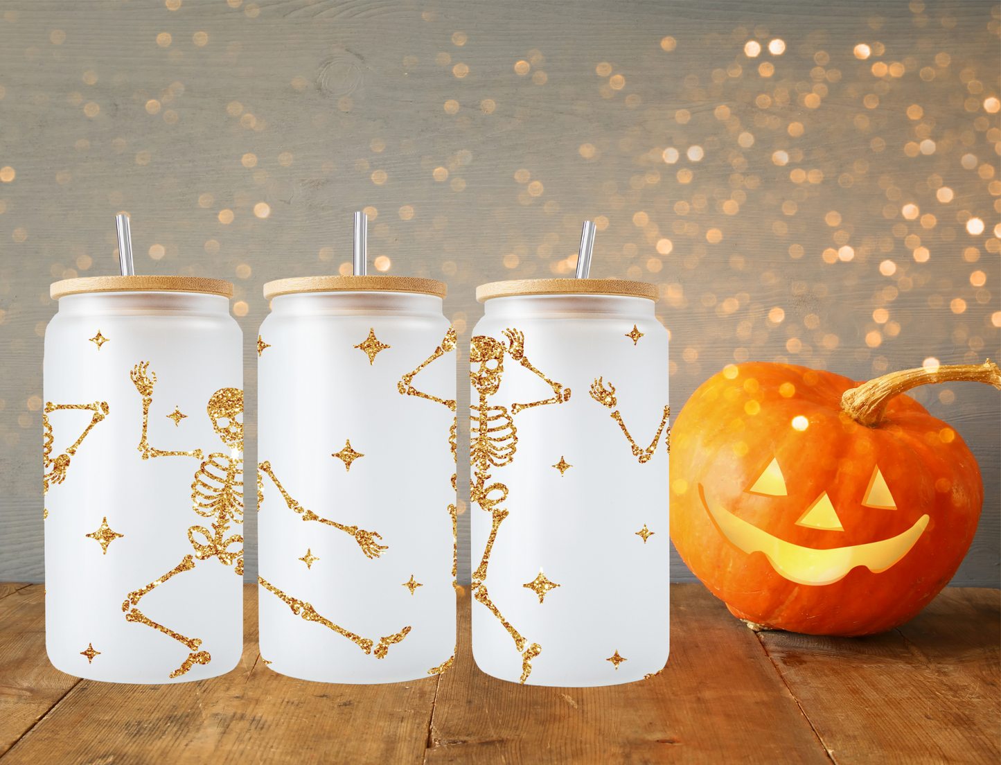 Gold skeletons and sparkle - UV Libby Wrap