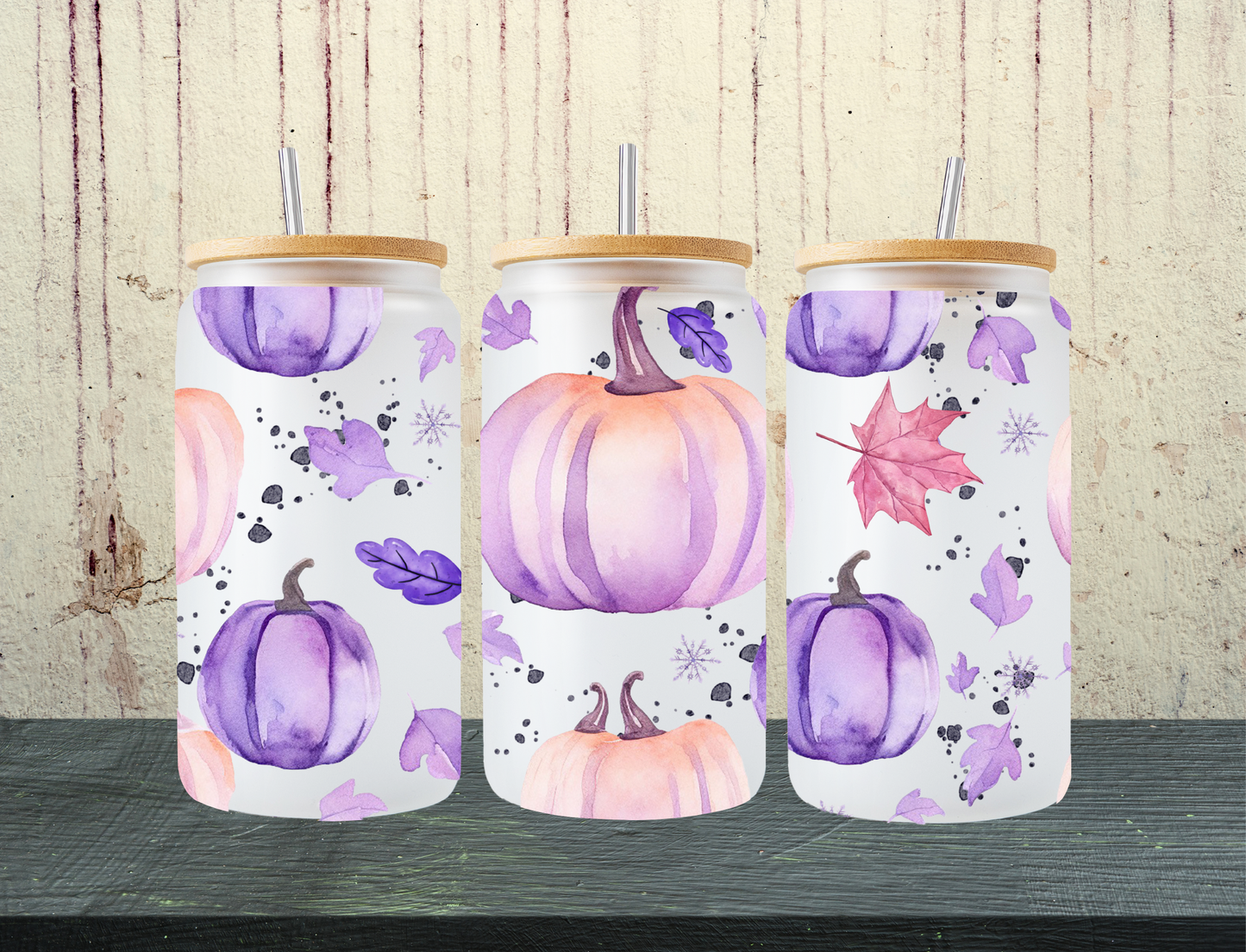 Watercolor Pumpkins (PINK/PURPLE)- UV Libby Wrap