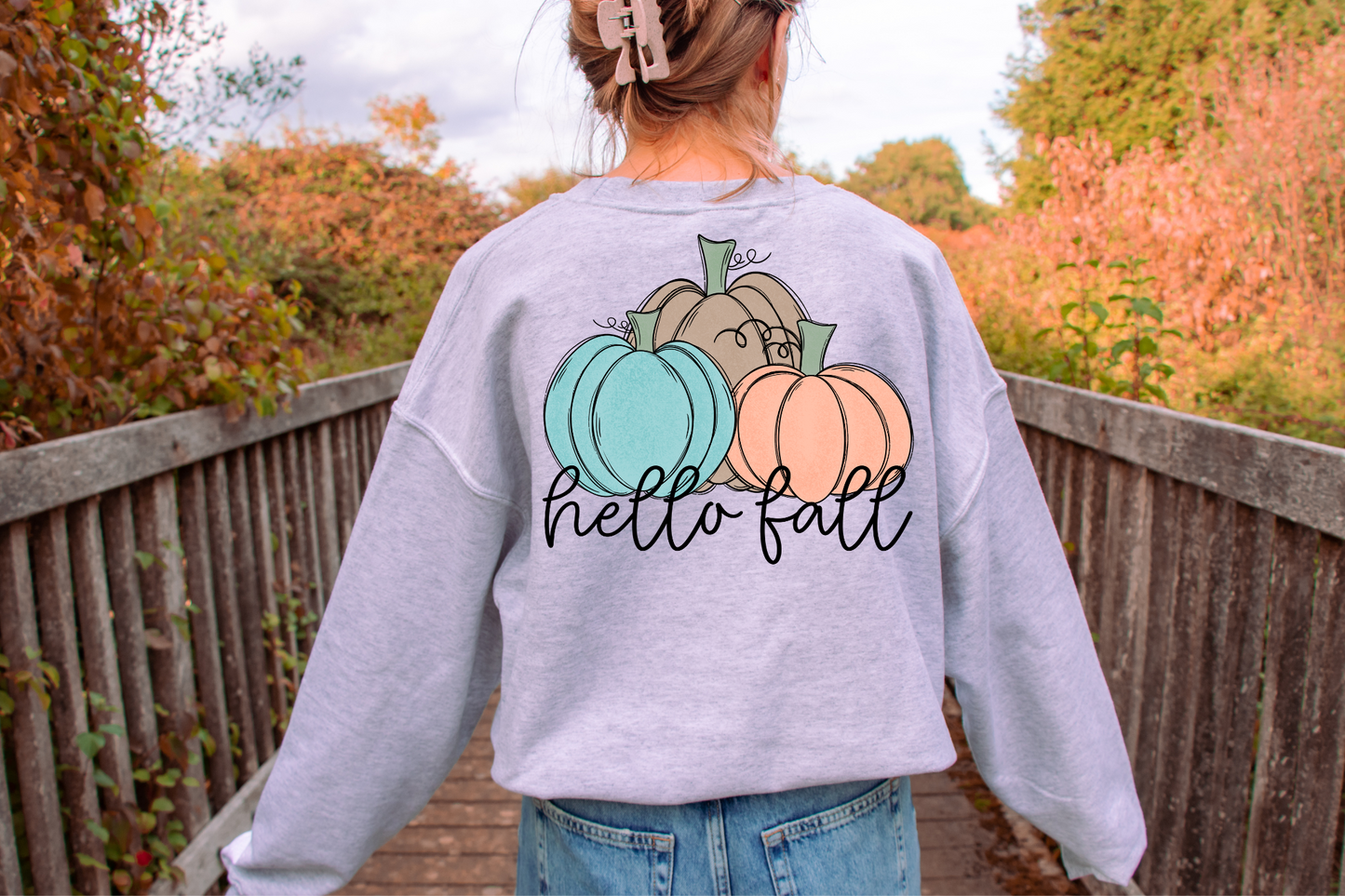 Hello fall colored pumpkins