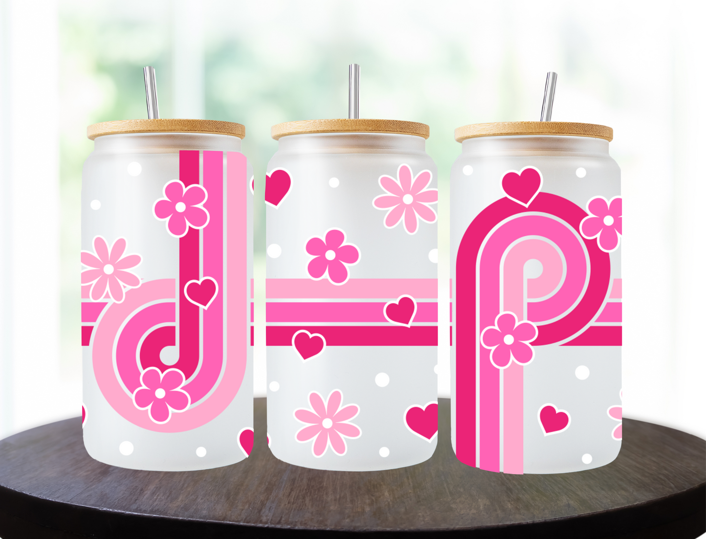 Pink stripes, flowers and hearts - UV Libby Wrap