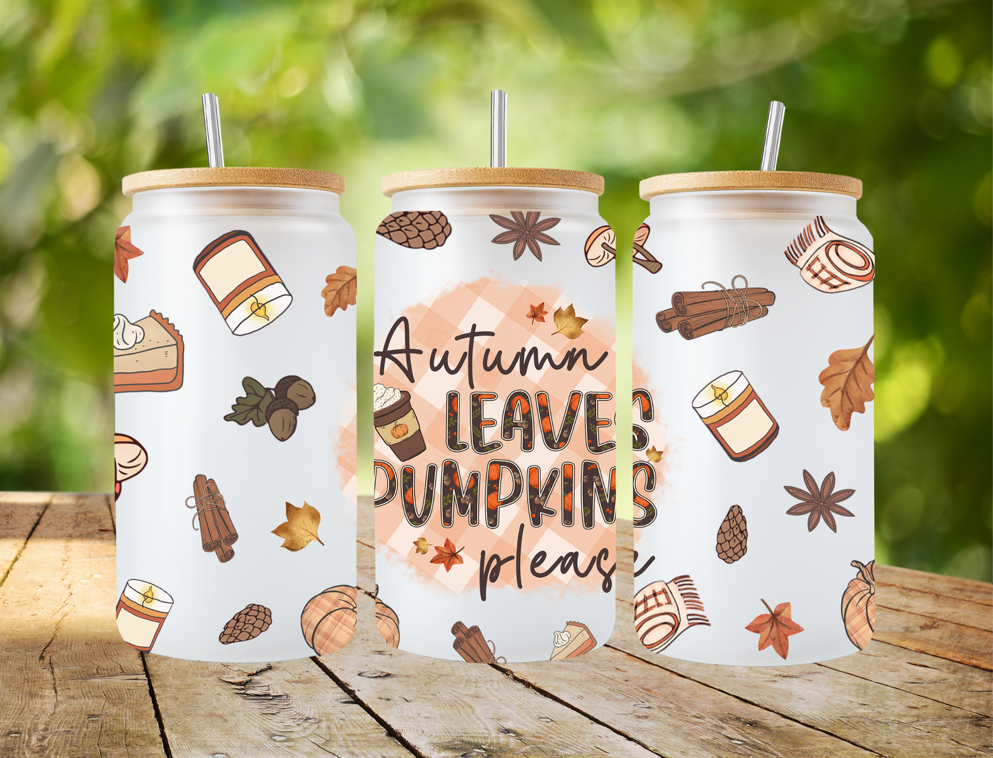 Autumn leaves pumpkin please, checkered - UV Libby Wrap