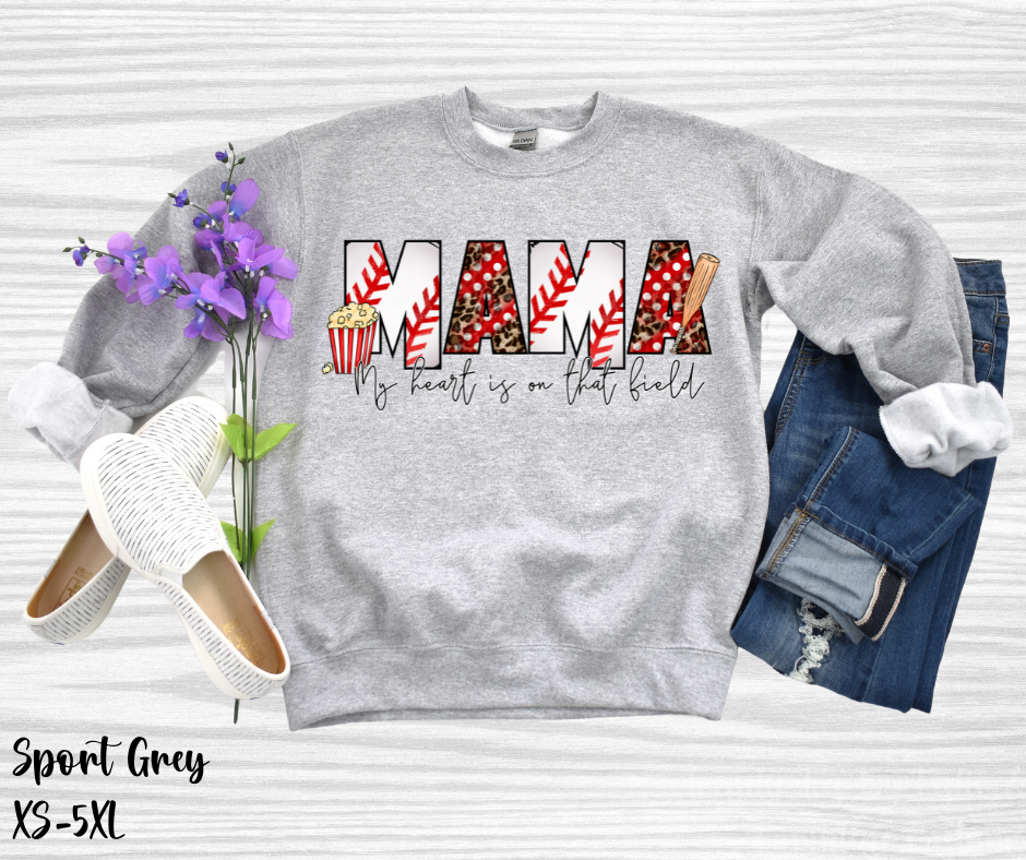Leopard Polka Dot Baseball Mama - My heart is on that field!