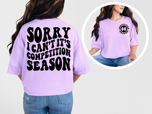Sorry I can't it's competition season (back)