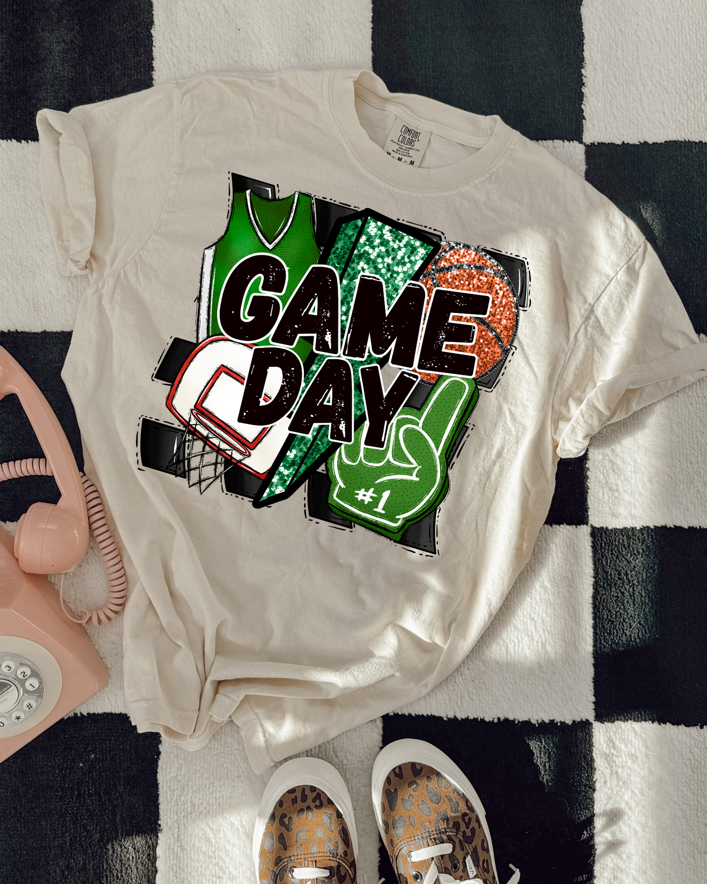 Game Day Basketball (green/glitter)