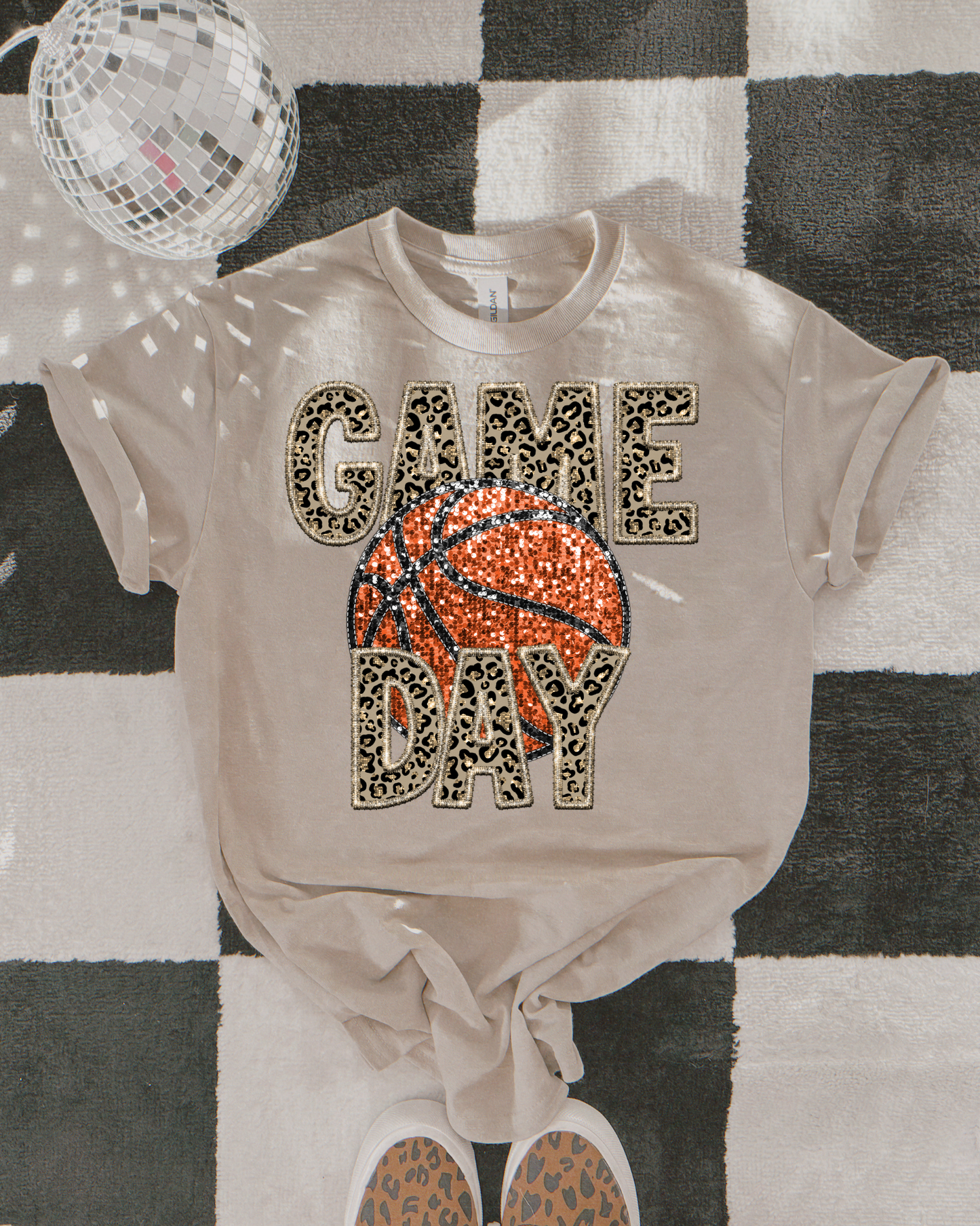 Game Day Basketball (leopard glitter)