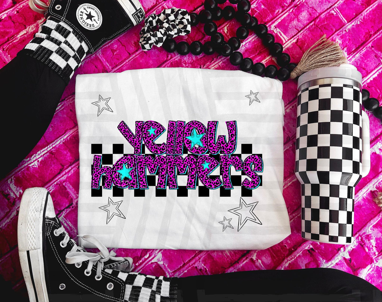 Yellow Hammers (pink neon leopard)