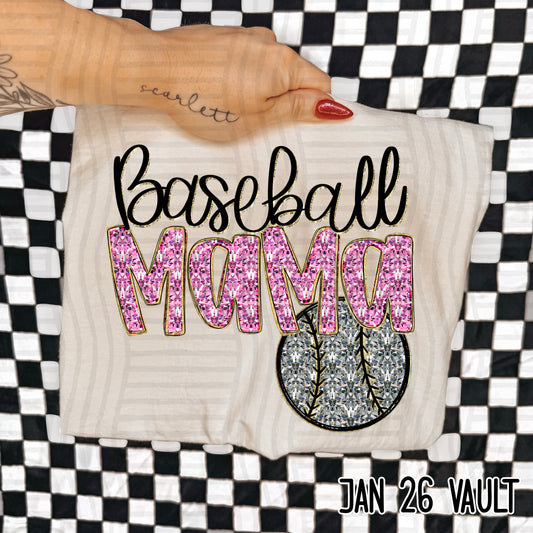 Baseball Mama Pink DTF Transfer