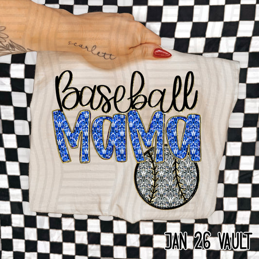 Baseball Mama Royal DTF Transfer