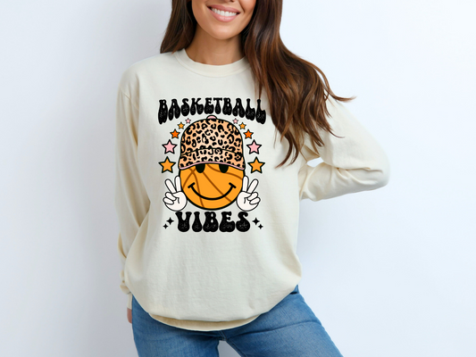 Basketball Vibes Smiley w/Leopard Hat