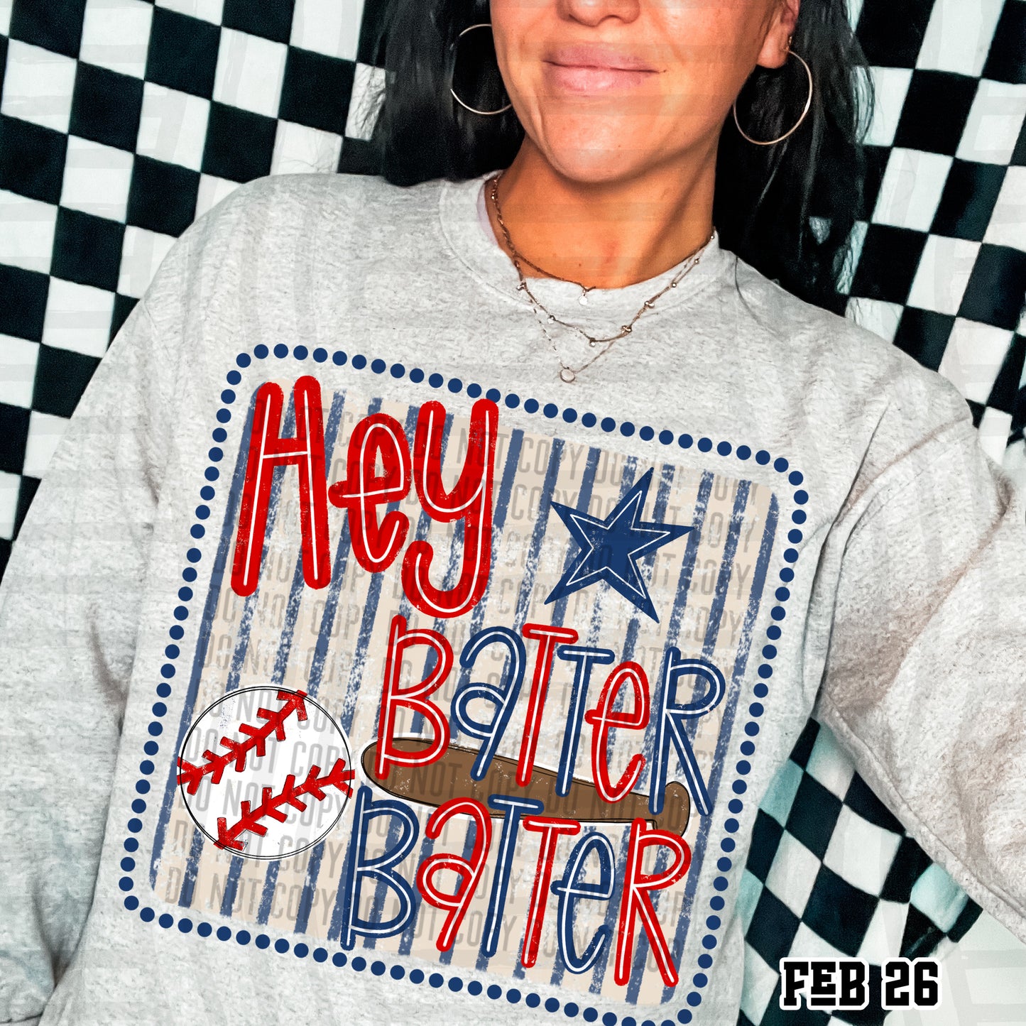 Hey Batter Batter Baseball DTF Transfer