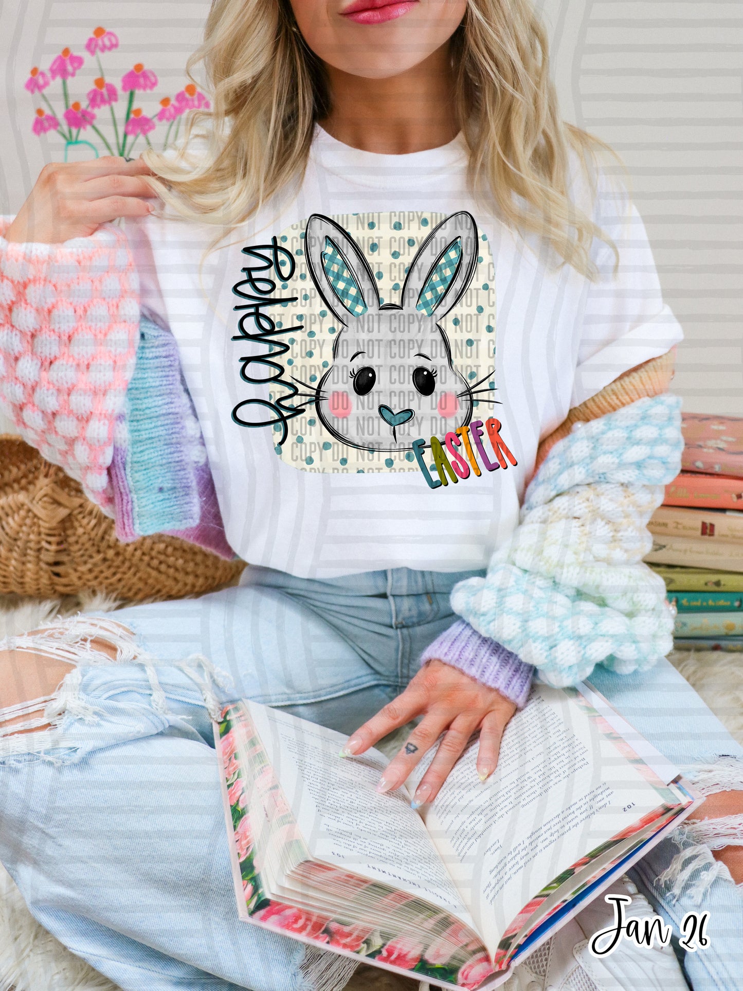 Happy Easter Bunny DTF Transfer