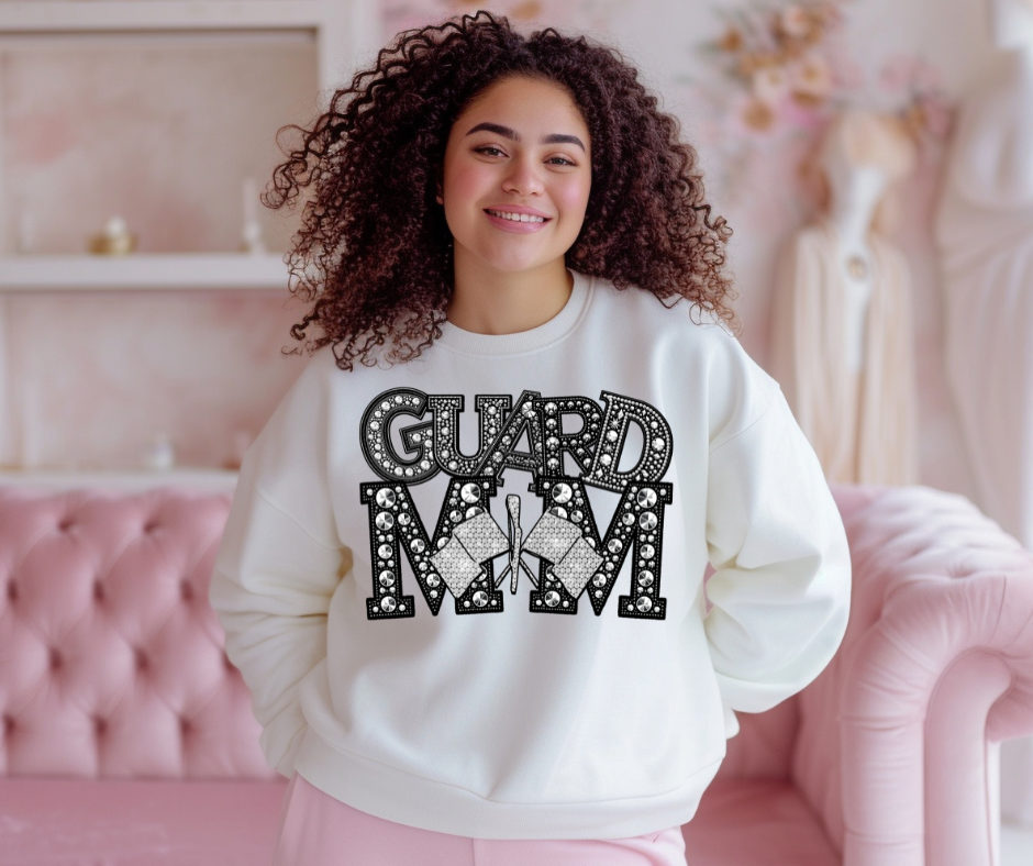 Guard Mom Faux Rhinestones