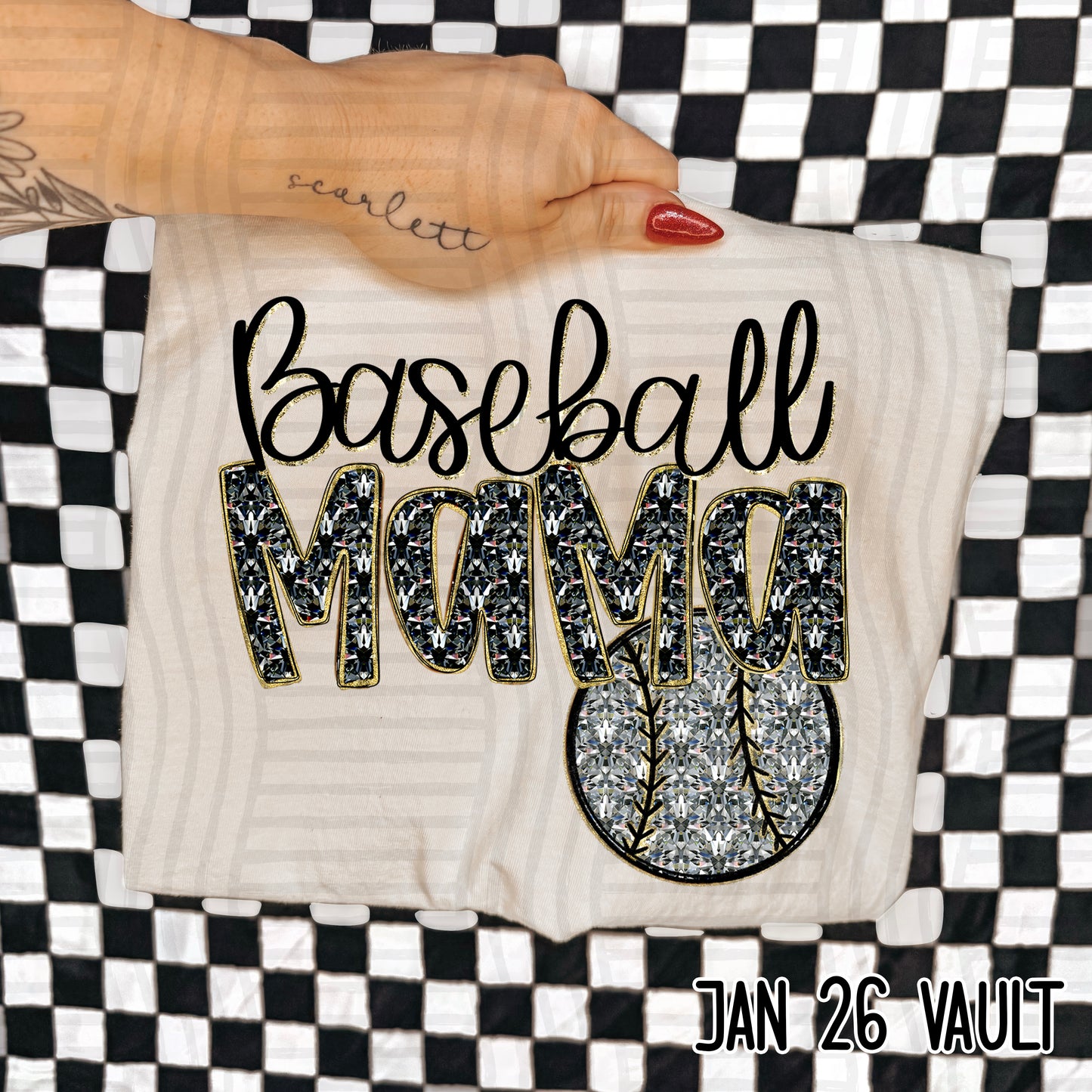 Baseball Mama Black DTF Transfer