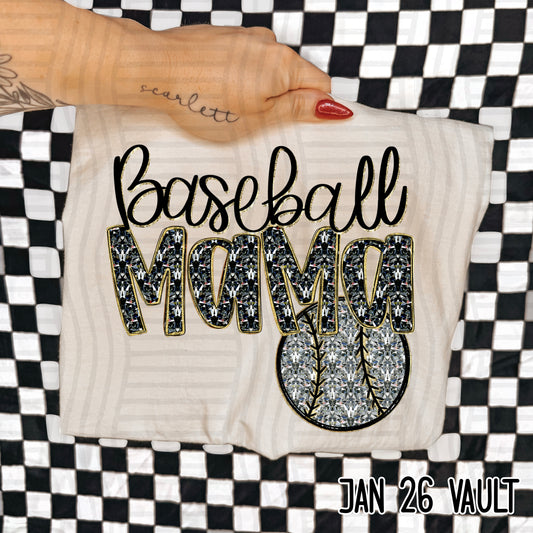 Baseball Mama Black DTF Transfer