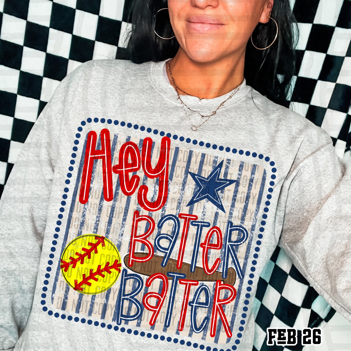 Hey Batter Batter Softball DTF Transfer