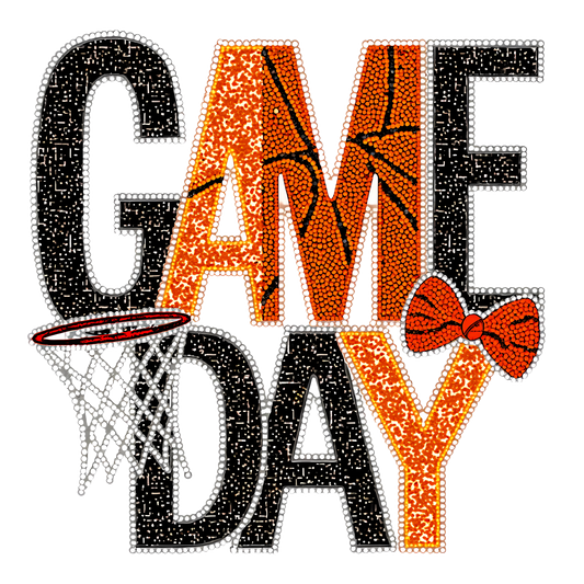 Rhinestone Game Day Basketball Graphic Design for Shirts Digital Download PNG