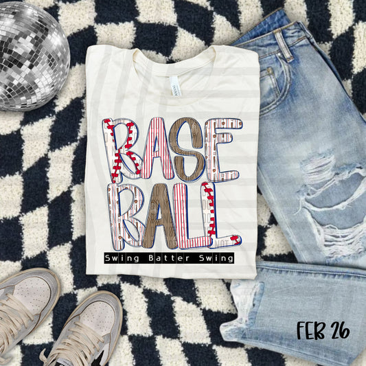 Baseball Swing Batter Swing DTF Transfer