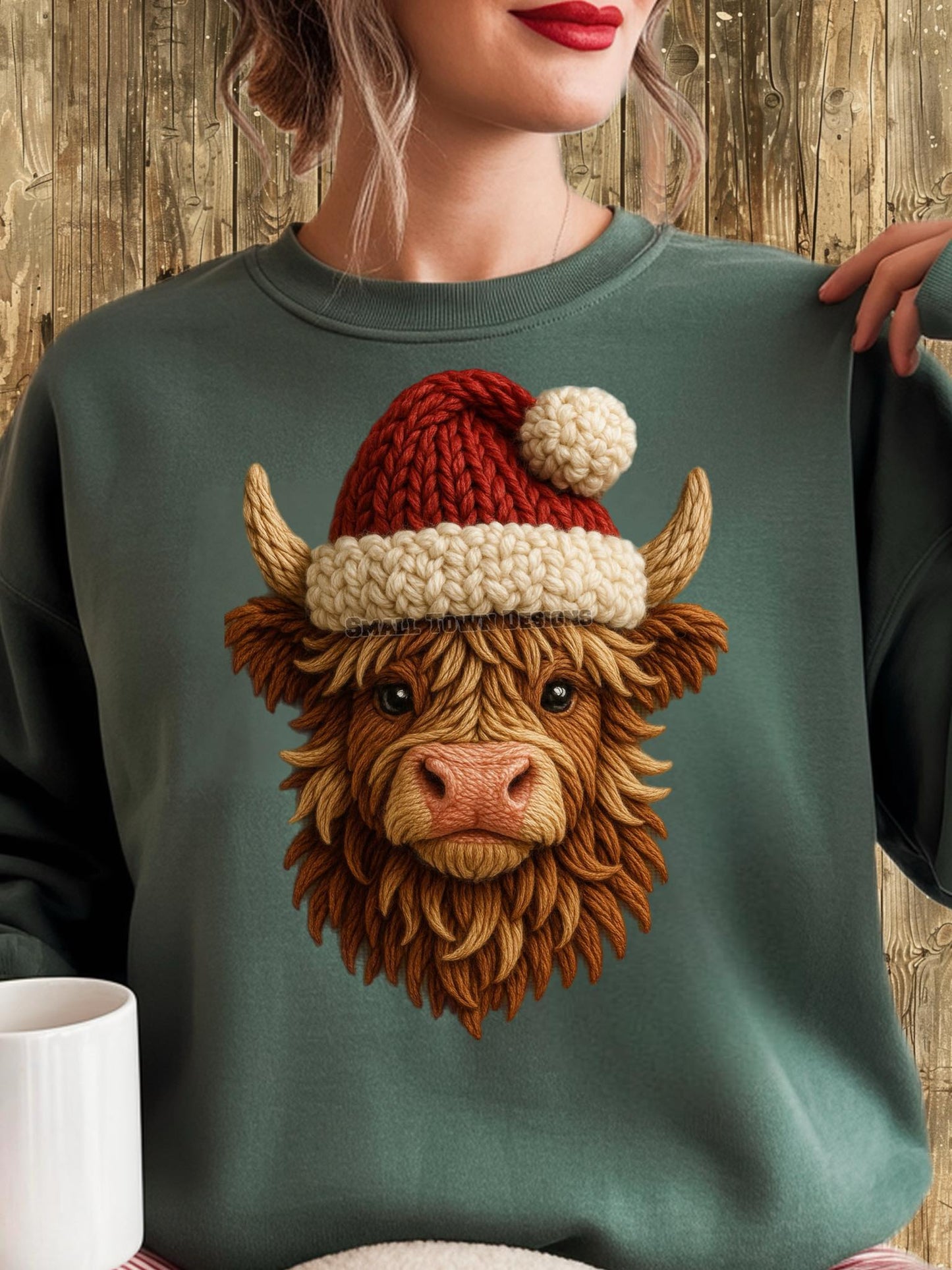 Faux Yarn Christmas Cow