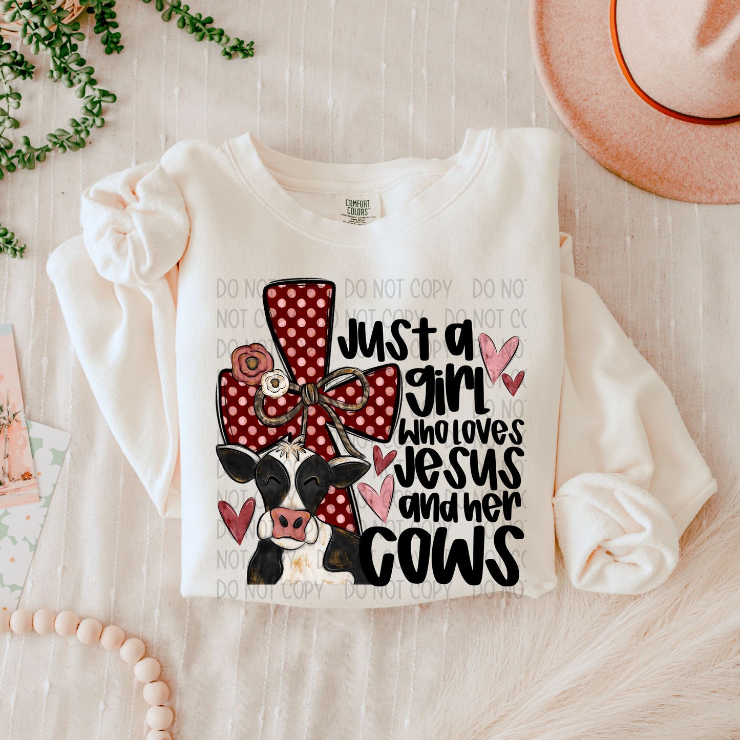 Just a Girl Who Loves Jesus and Her Cows PNG