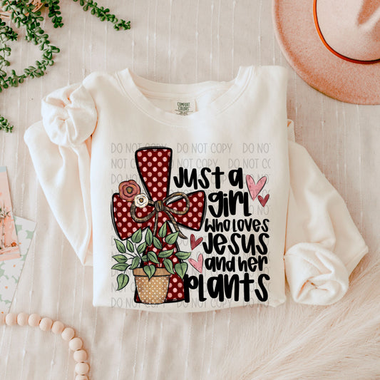 Just a Girl Who Loves Jesus and Her Plants PNG