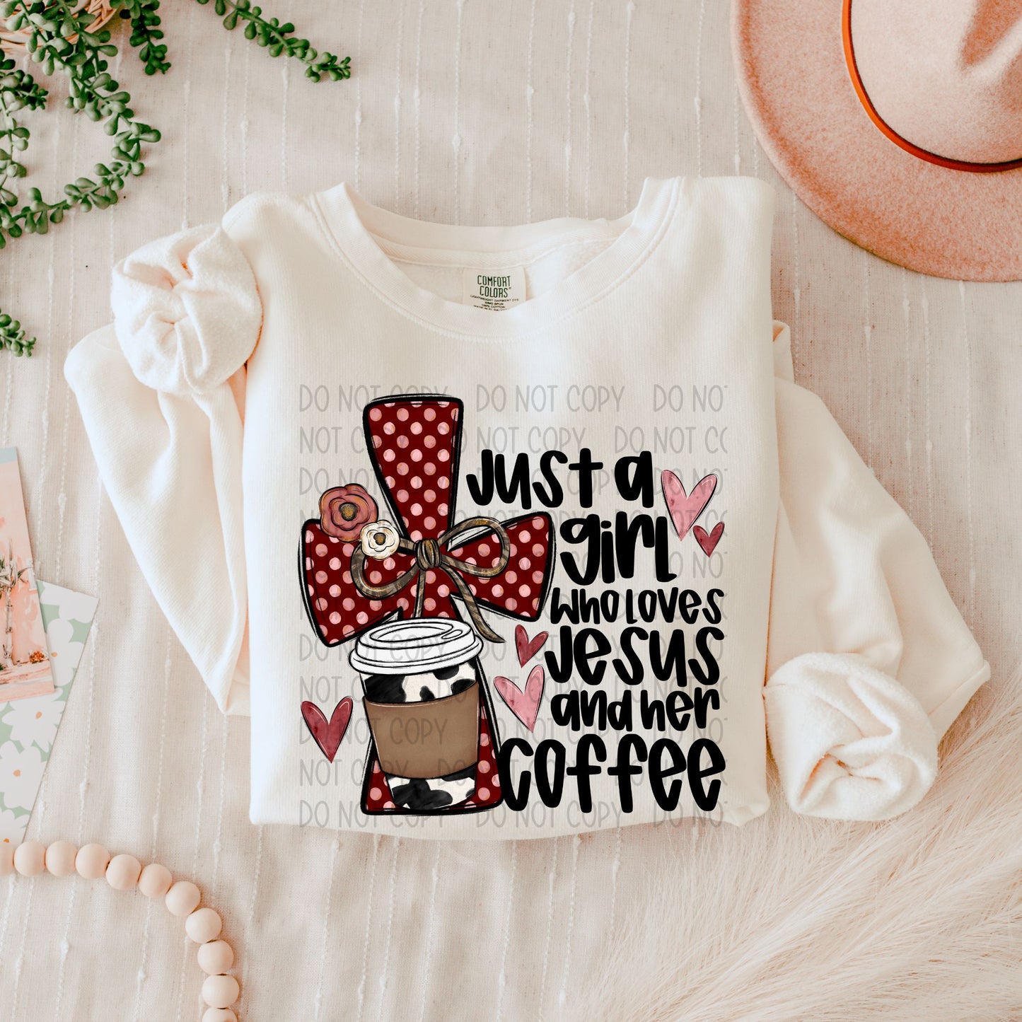 Just a Girl Who Loves Jesus and Her Coffee PNG