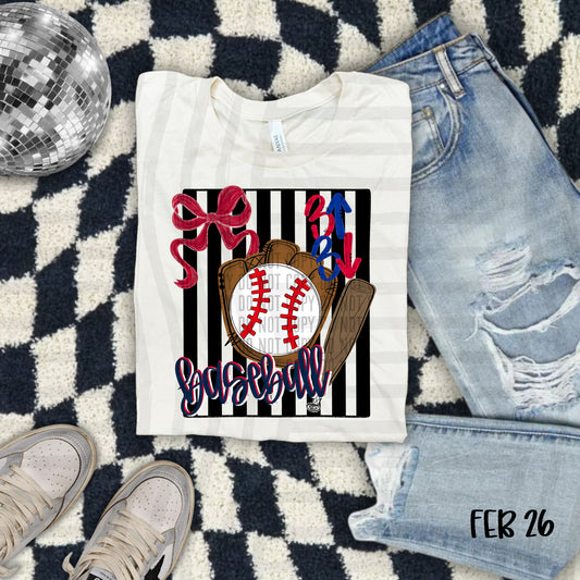 Patriotic Baseball DTF Transfer