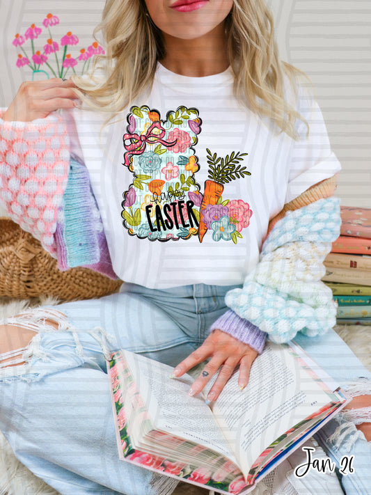 Happy Easter Floral DTF Transfer