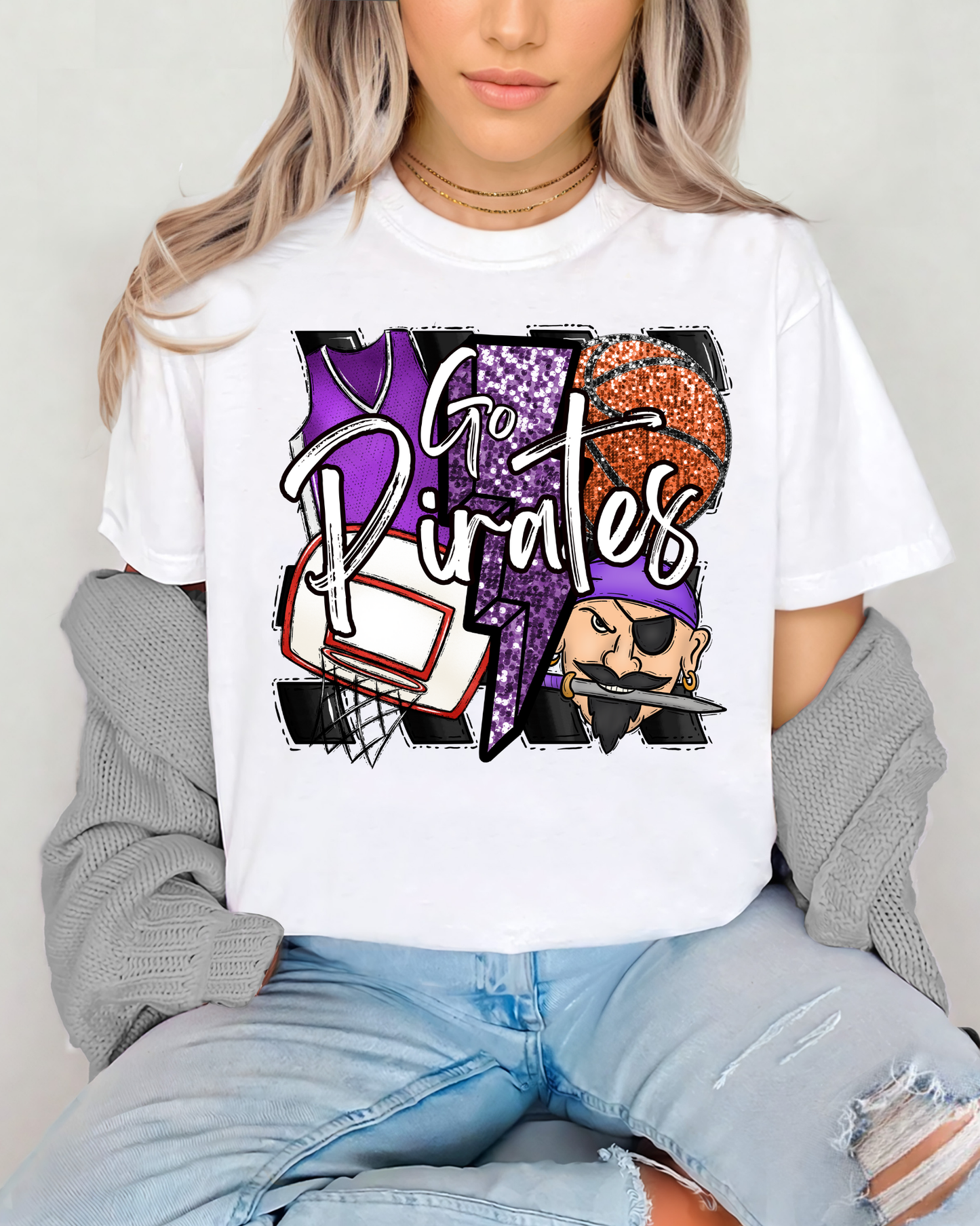 Go Pirates Basketball (purple)