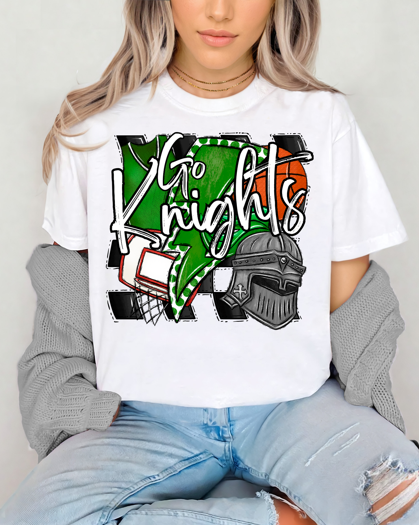 Go Knights Basketball (green)