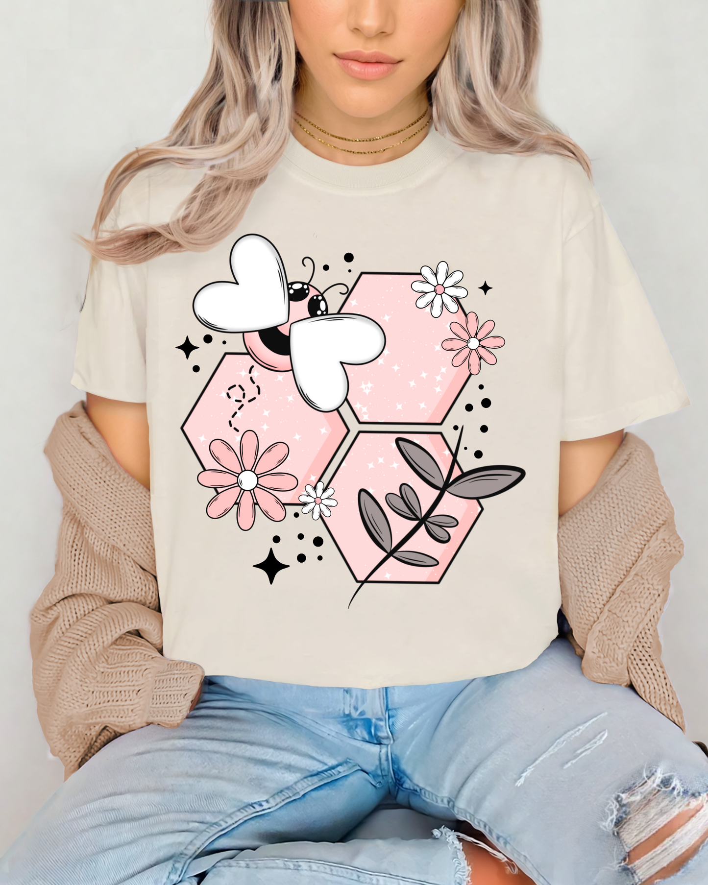 Pink Bumble Bee w/Honeycomb