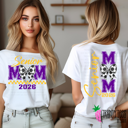 Senior Soccer Mom Purple/Gold